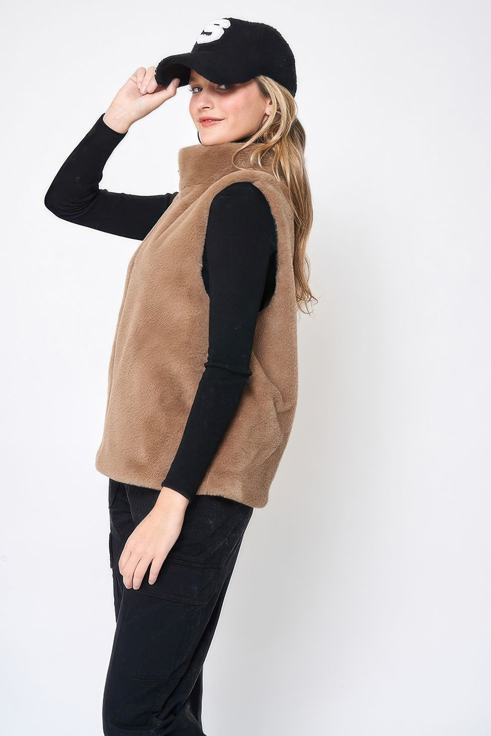 Thumbnail: Solid Faux Fur Vest