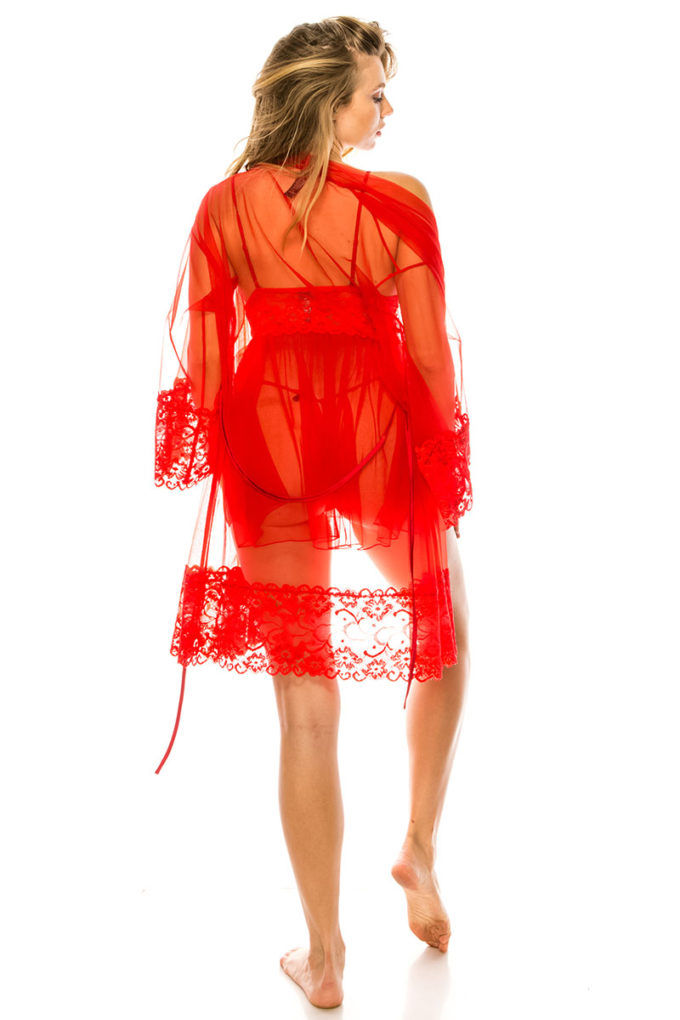 Thumbnail: 3pc Mesh Robe Set