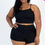Thumbnail: Plus Size Ribbed Cami Crop Top & Ruched Shorts Set
