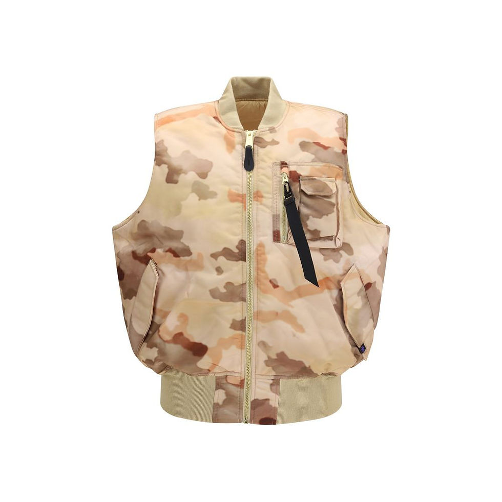 Thumbnail: ALPHA INDUSTRIES Beige Nylon Biker Jacket