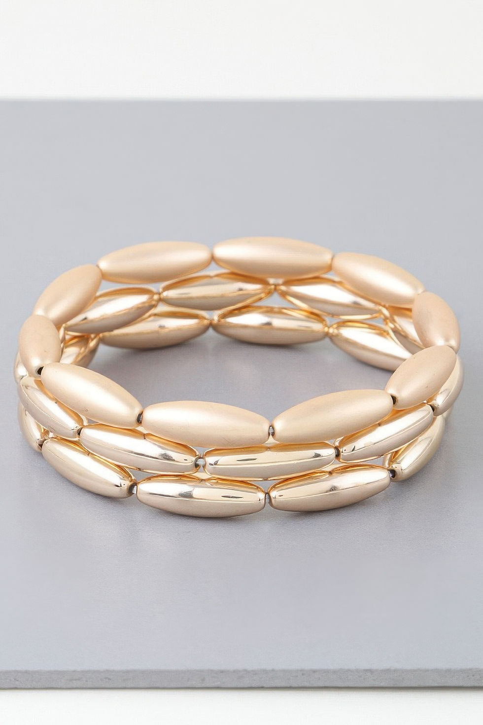 Triple Wide Beaded Cuff Bracelet