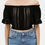 Thumbnail: Lace Trim On The Front And Sleeves, Waist Band Cropped Top