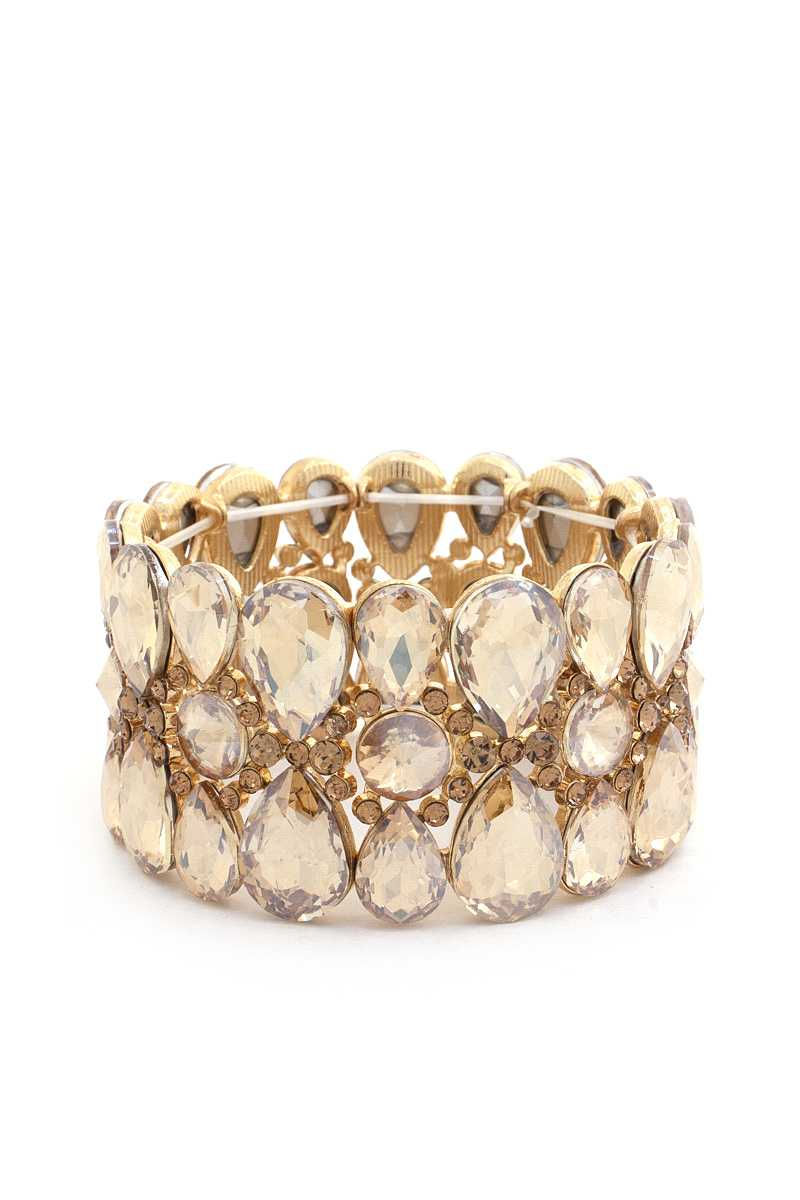 Thumbnail: Teardrop Pattern Rhinestone Bracelet