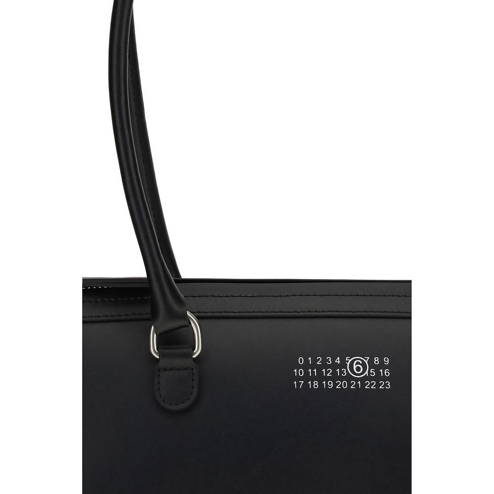 Thumbnail: MM6 Black Calf Leather Bos Taurus Shoulder Bag