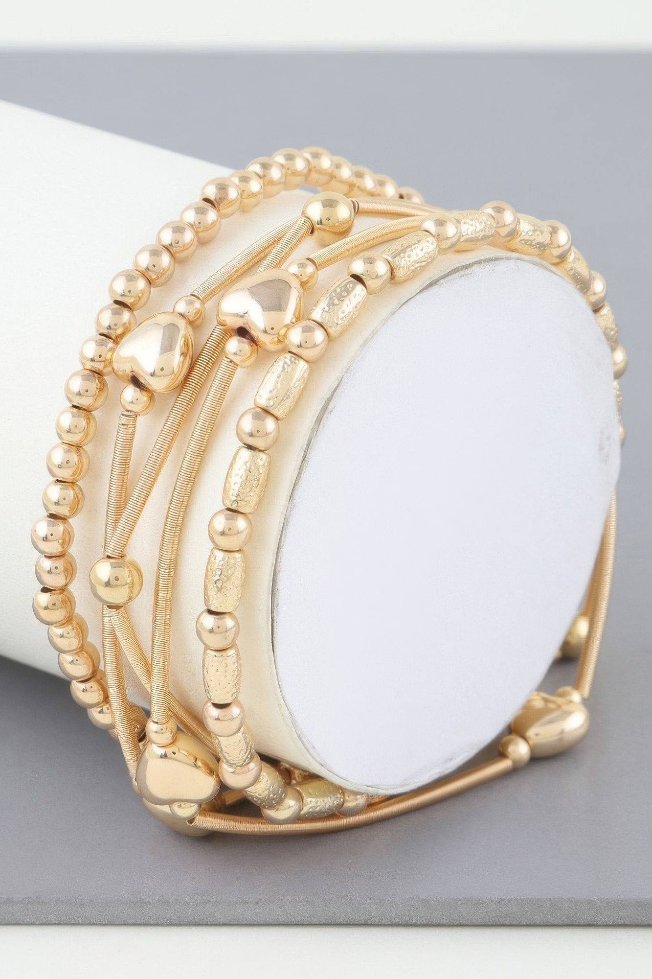 Multi Heart Coil Beaded Bracelet