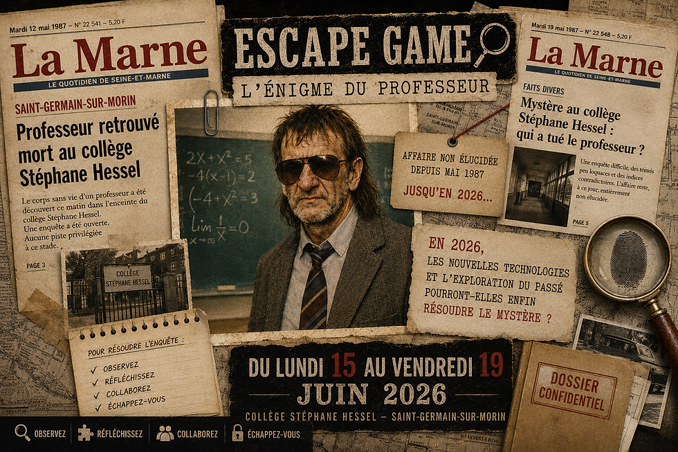 Escape Game 2026 : une enquête entre passé et présent au collège Stéphane Hessel