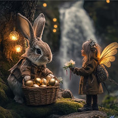 Fairy Tale Storytelling for Adults | Somers Legacy Wellness | Ai image of bunny and fairy