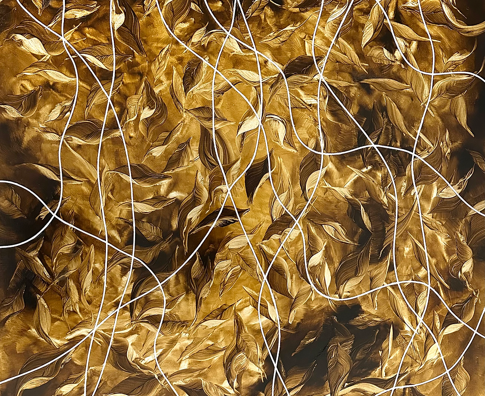 gold leaf oil painting