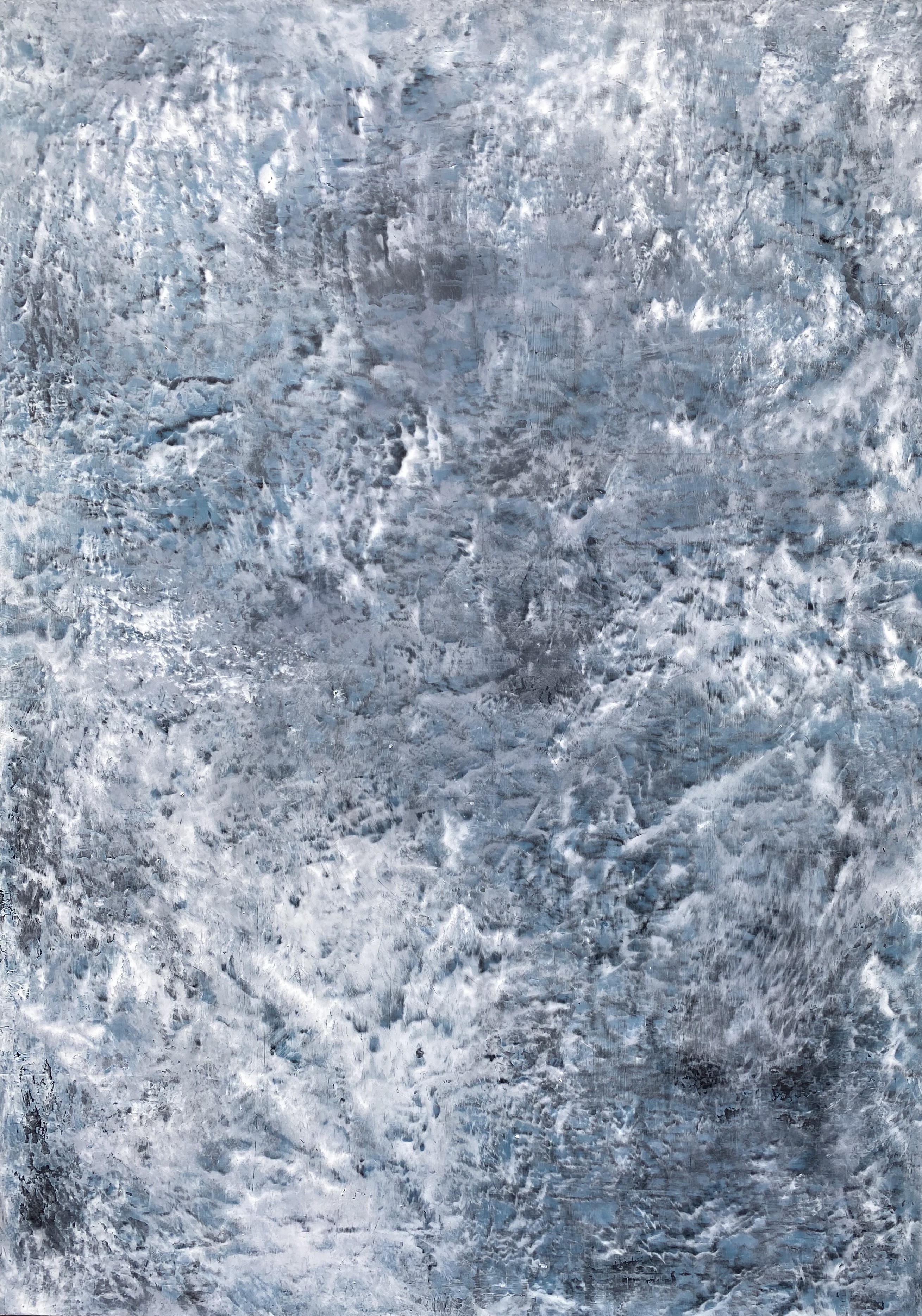 Frostiges Weissblau als Allover-Struktur, abstrakte Schneelandschaft