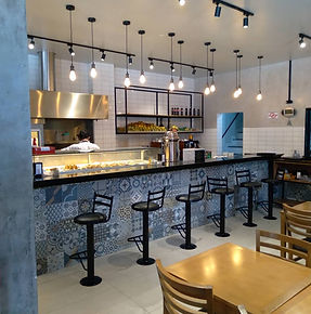 Balcão de padaria em granito preto