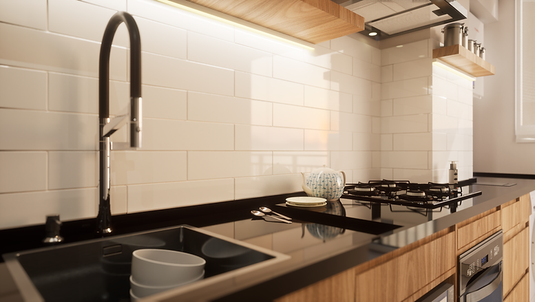 Cozinha clean com cooktop