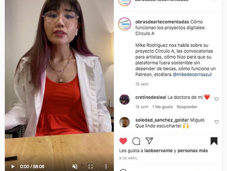 IG live con Baby Solís en Obras de Arte Comentadas sobre CírculoA