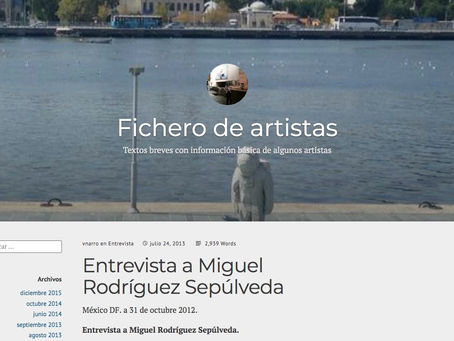 Entrevista por Victoria Narro en Fichero de Artistas, Ciudad de México, octubre de 2012