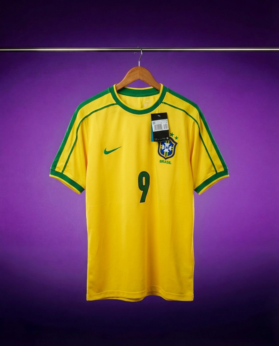 Brazil 1998 Home Ronaldo Jersey