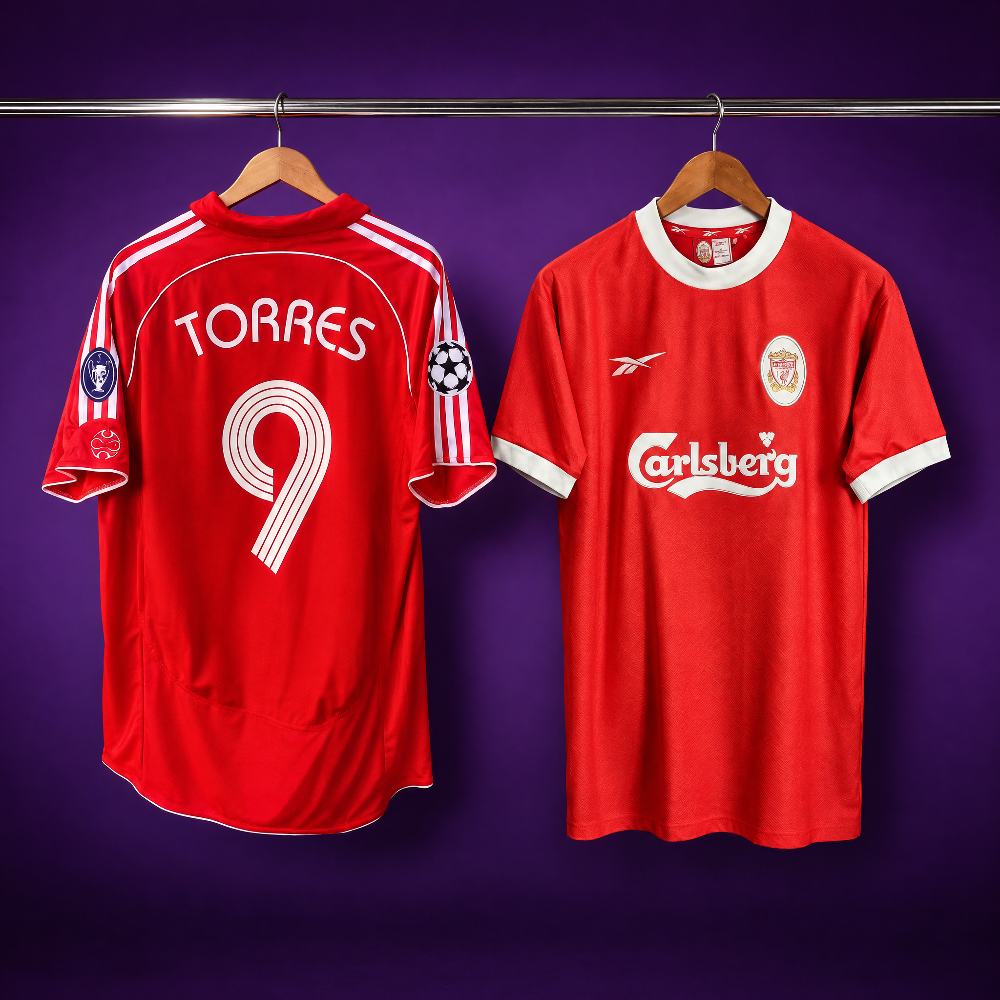 Liverpool Pair: Torres 2006/2007 + Liverpool 1998/1999 (2 shirts)