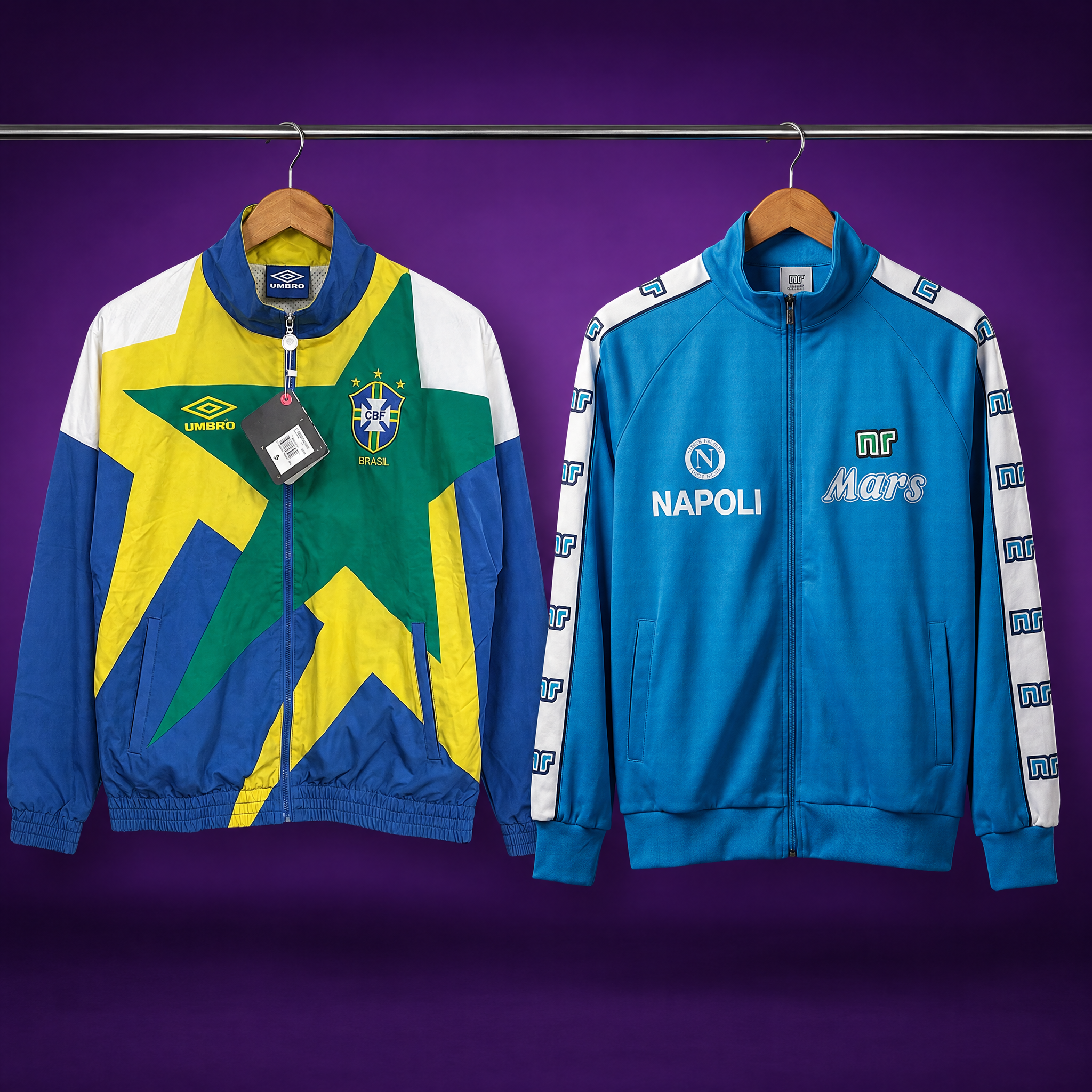 Retro Jackets Pair: Brazil 1993/94 + Napoli 1989/90 (2 jackets)