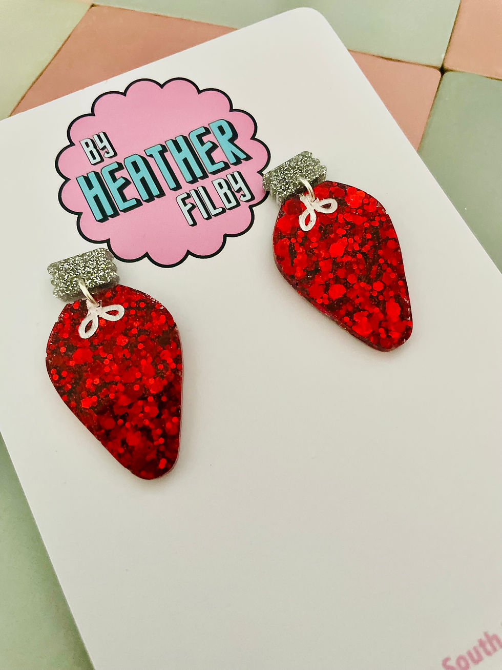 Thumbnail: Christmas Lights Glitter Christmas Earrings