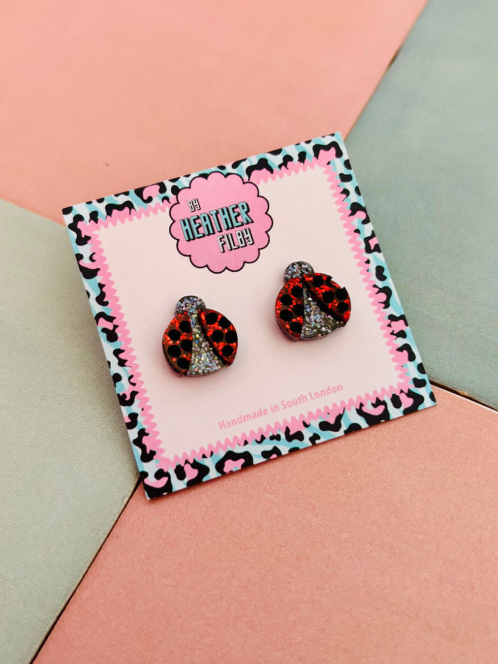 Thumbnail: 🐞 Ladybird Glitter Stud Earrings