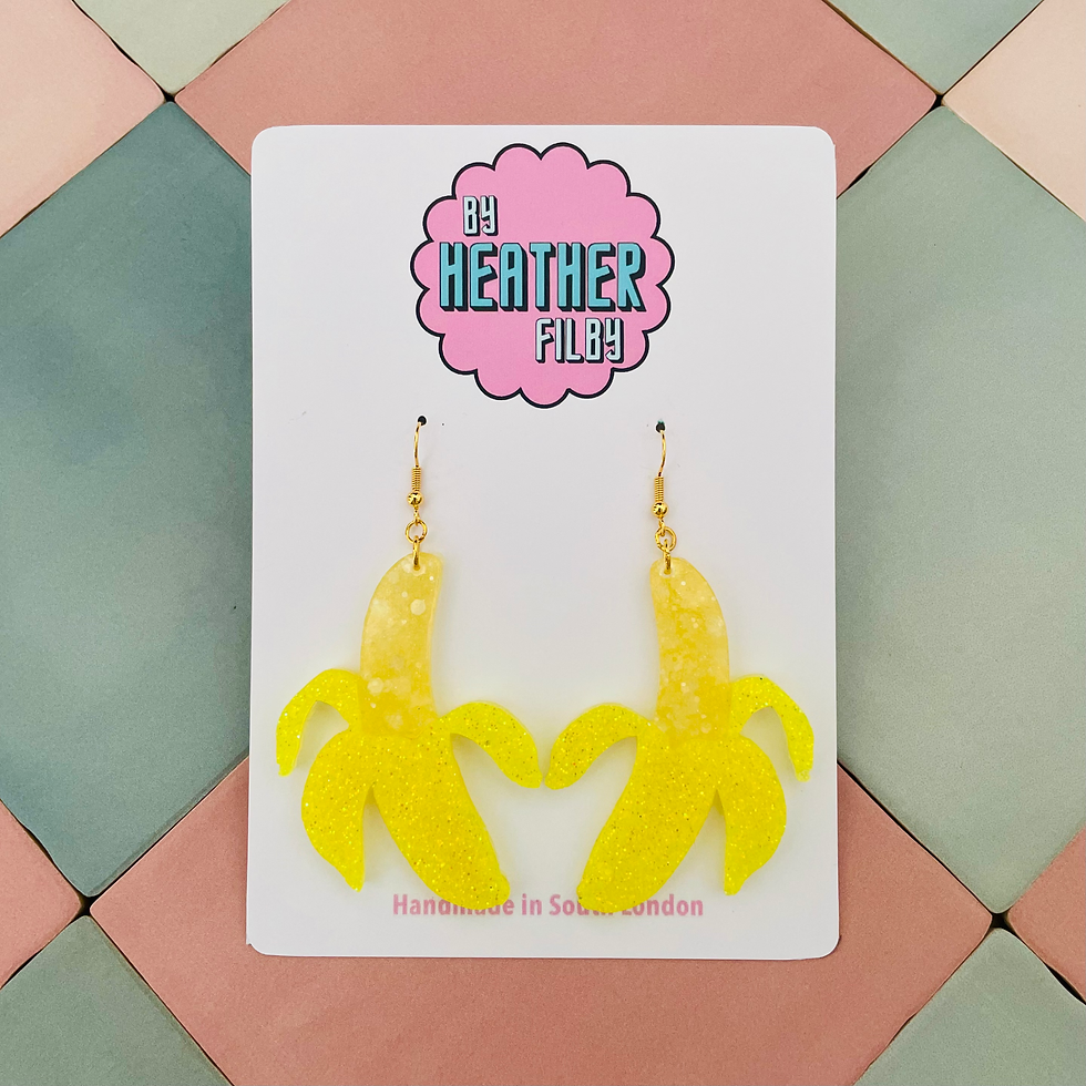 Split Banana Glitter Earrings
