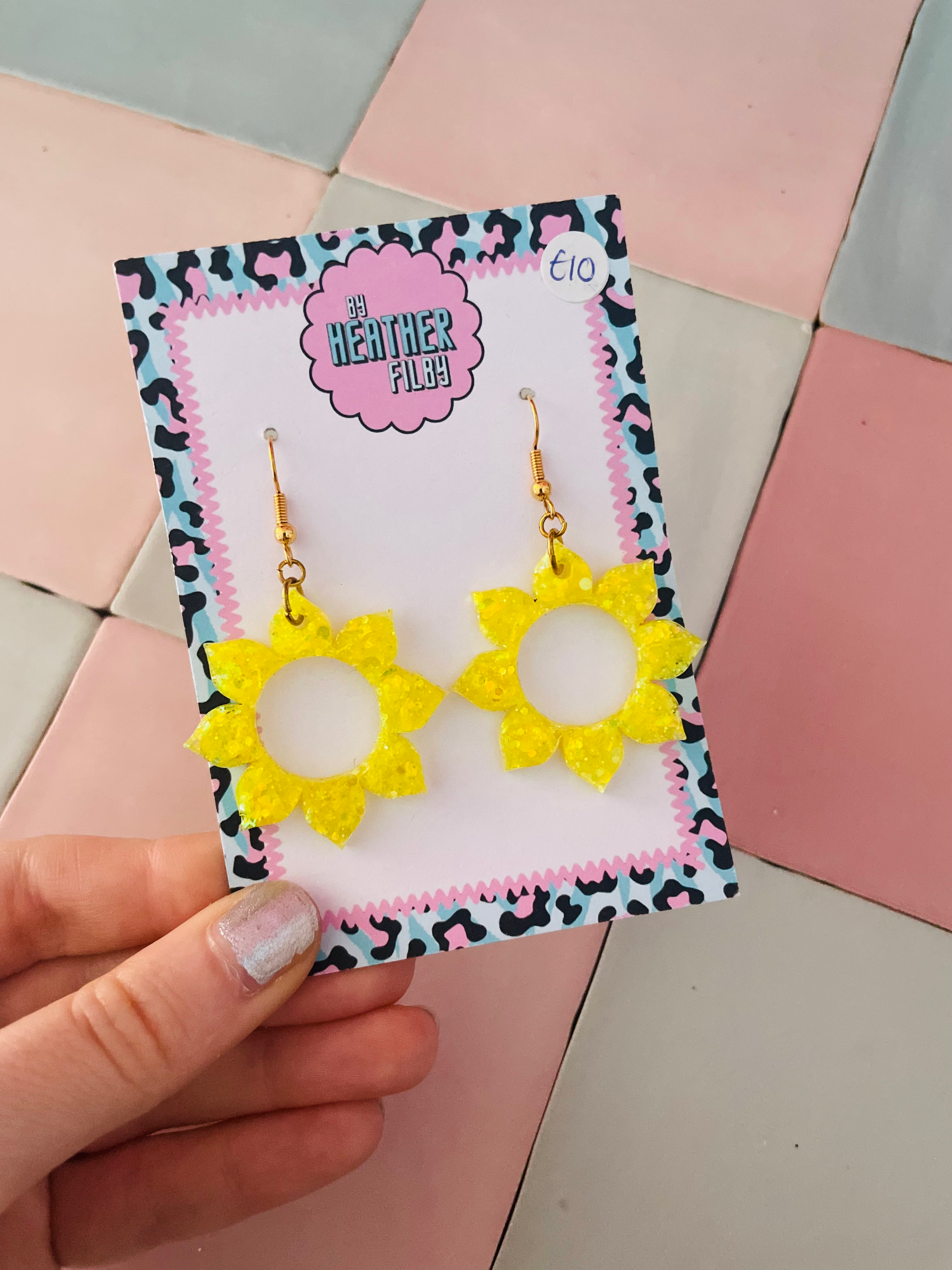 Sun Glitter Resin Earrings - Limited Colours