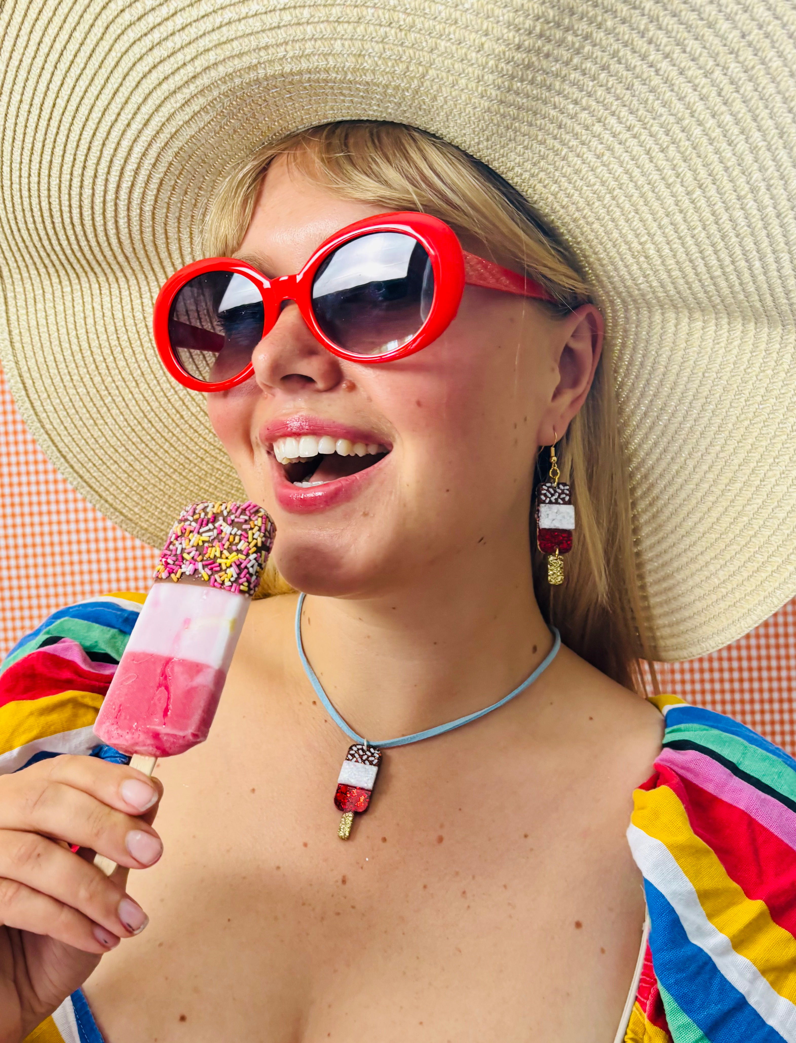 🍭 Ice Lolly Glitter Statement Earrings