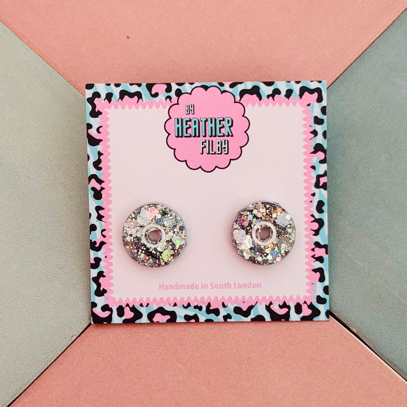 💿 CD Glitter Stud Earrings