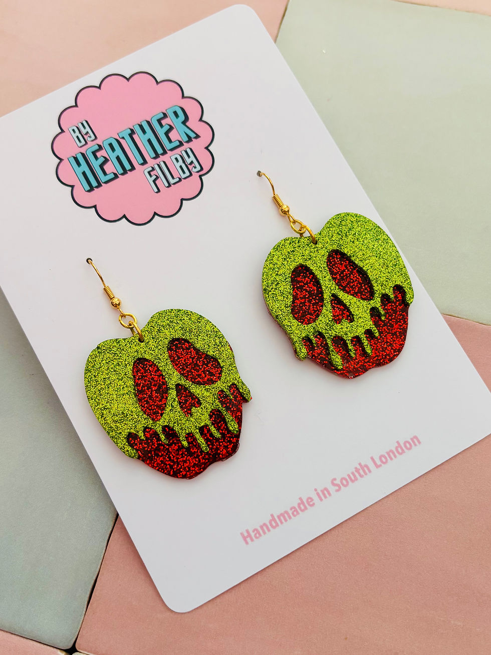 Thumbnail: 💀🍎 Poison Apple Glitter Statement Earrings