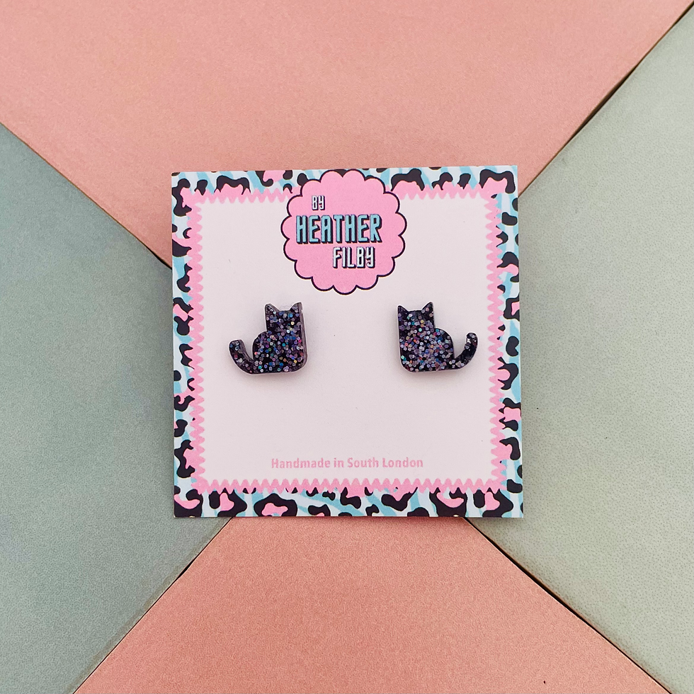 Black cat earrings