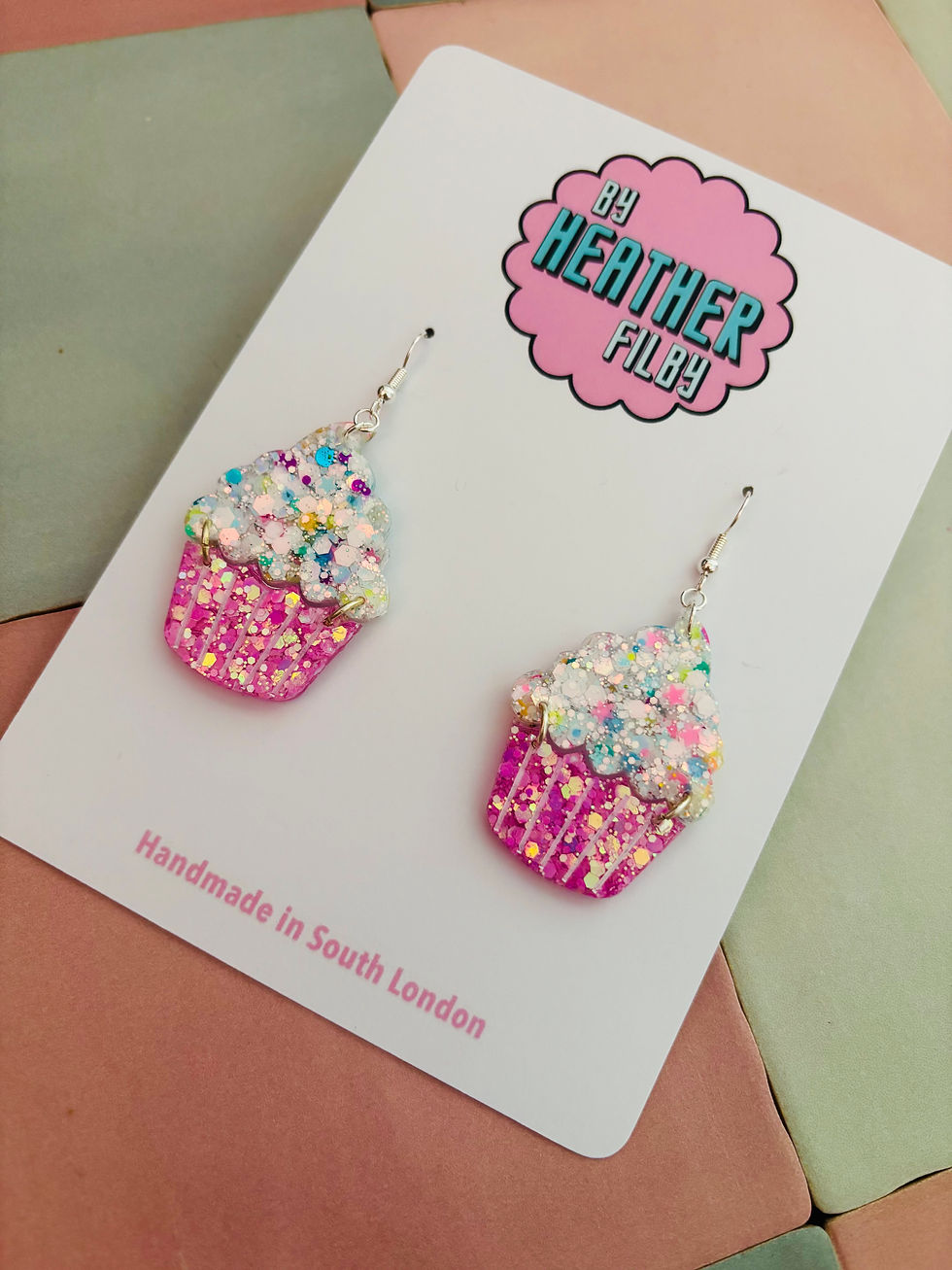 Thumbnail: The Pink Cupcake Glitter Statement Earrings