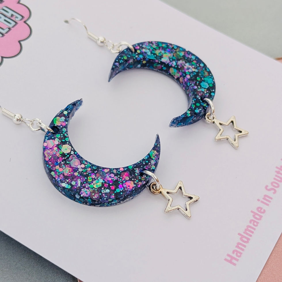 Thumbnail: Sparkly moon glitter earrings