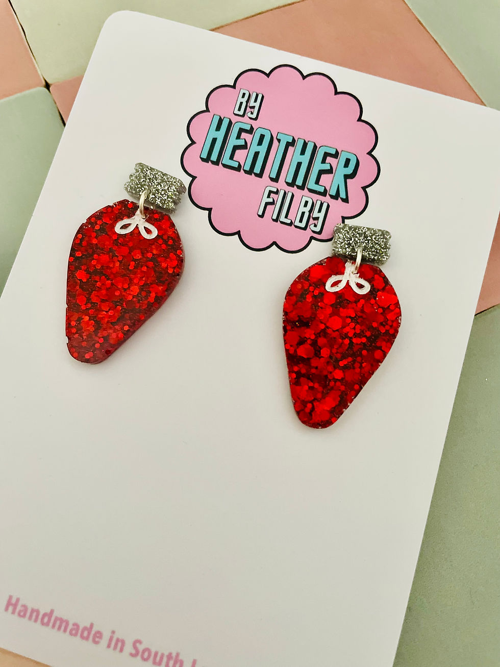 Thumbnail: Christmas Lights Glitter Christmas Earrings