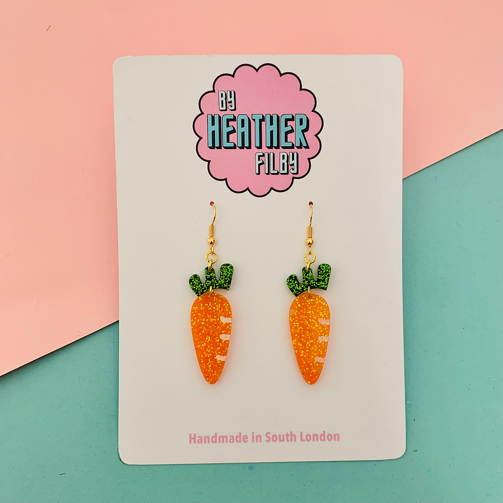 Carrot glitter earrings