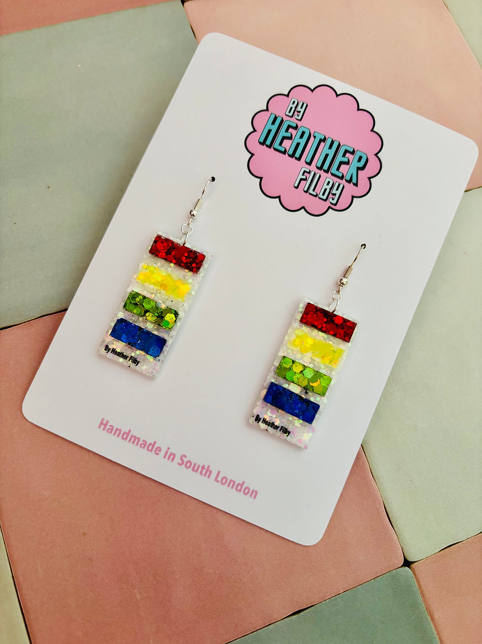Thumbnail: 🎨 Paint Swatch Glitter Resin Earrings