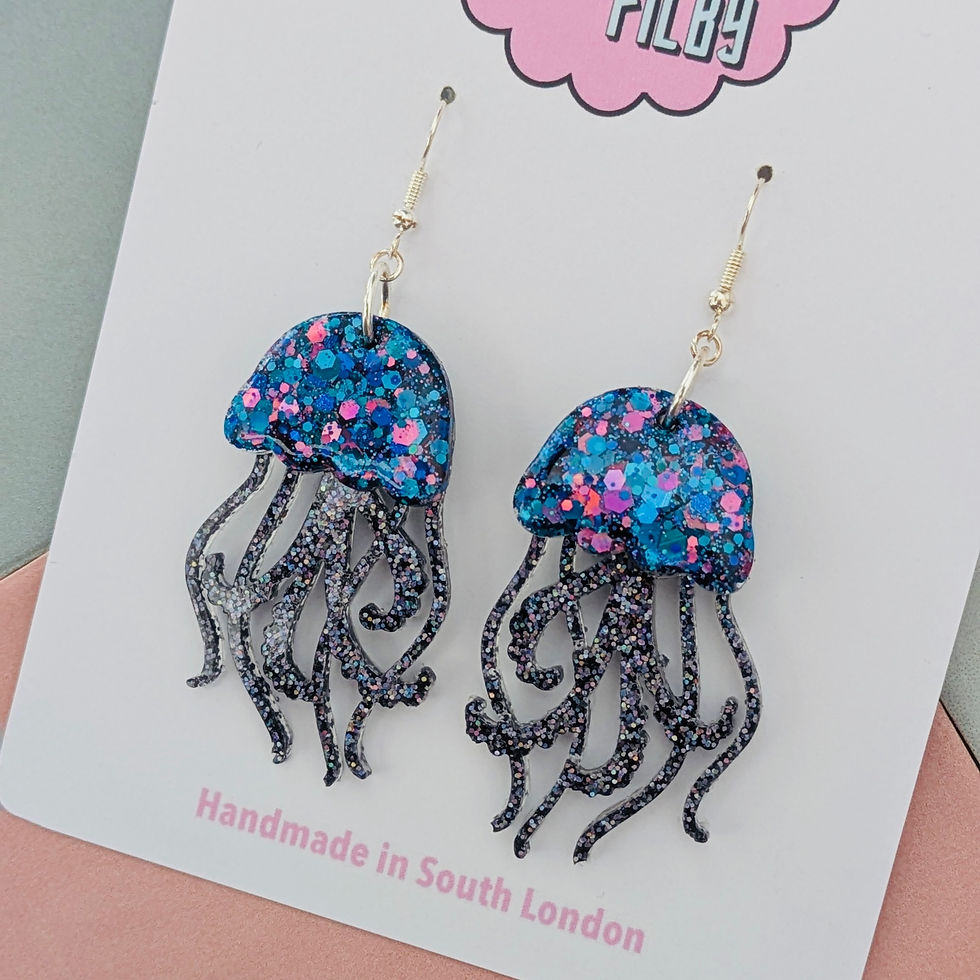 Thumbnail: Sparkly Jellyfish Glitter Earrings