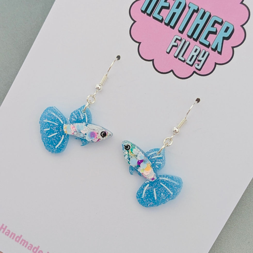 Thumbnail: Guppy fish glitter earrings