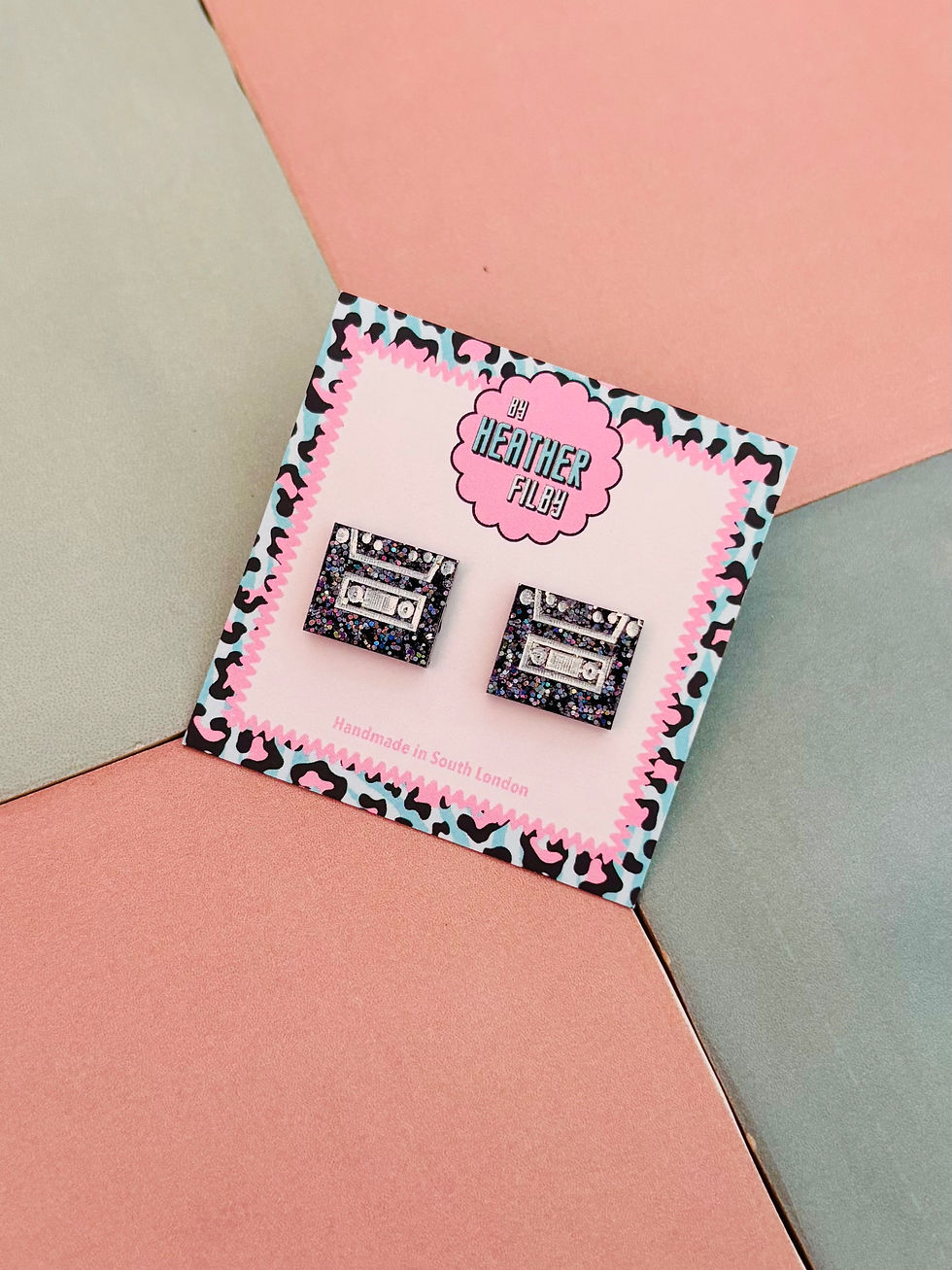 Thumbnail: 📼 Cassette Glitter Stud Earrings