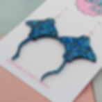 Sting Ray Blue Resin Earrings