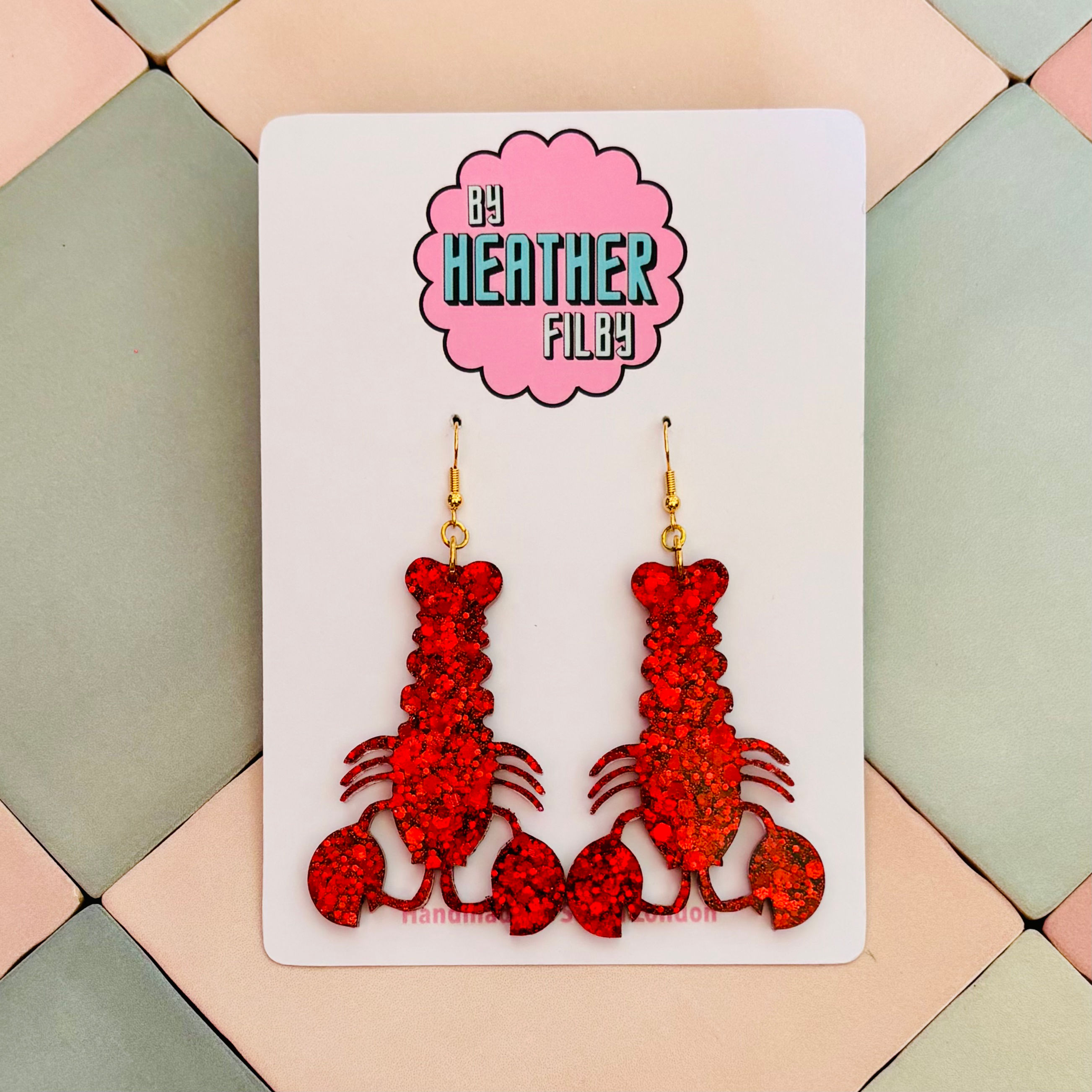 Large Red Lobster Earrings - BHF-A03