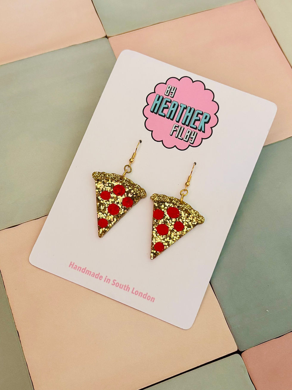 Thumbnail: 🍕 Pizza Slice Glitter Earrings