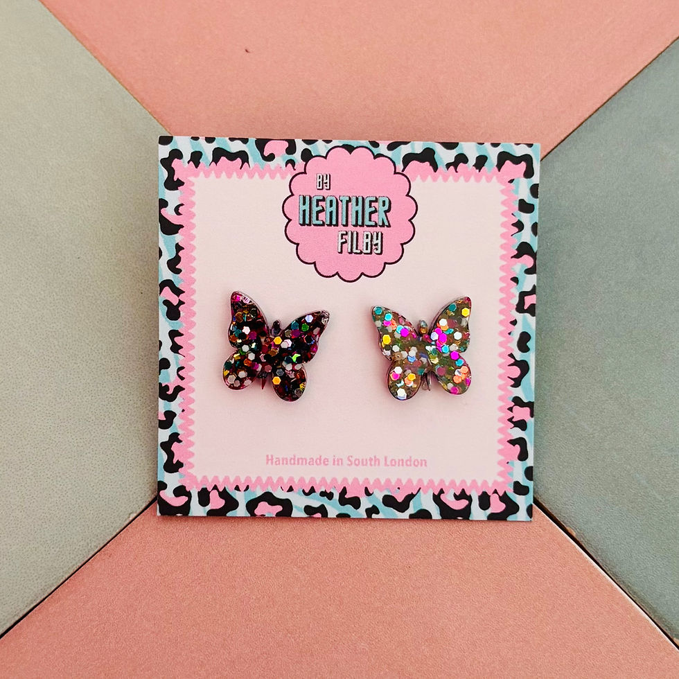 Thumbnail: 🦋 Butterfly Glitter Resin Studs