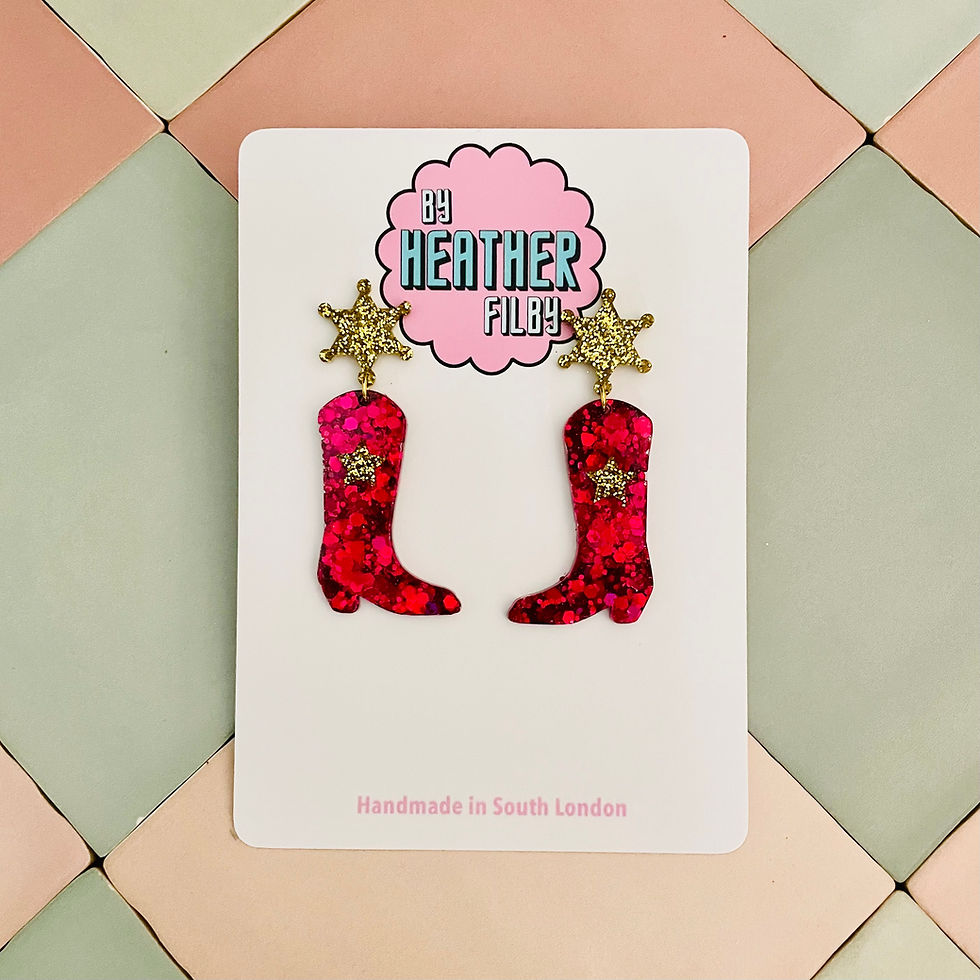 Thumbnail: Glitter Cowboy Boot Earrings