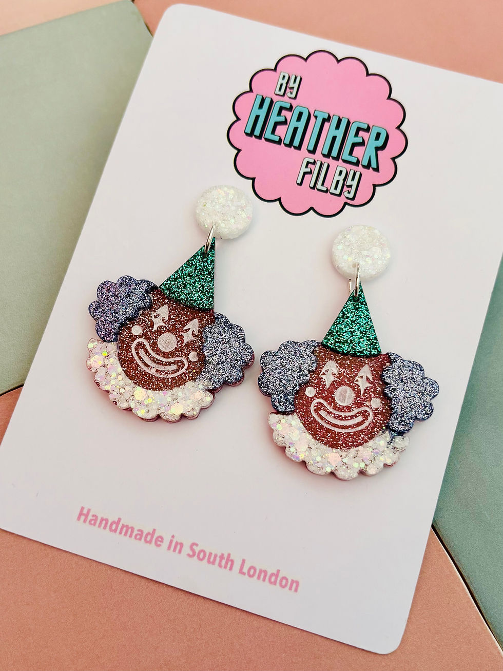 Thumbnail: 🤡 Clown Glitter Resin Earrings