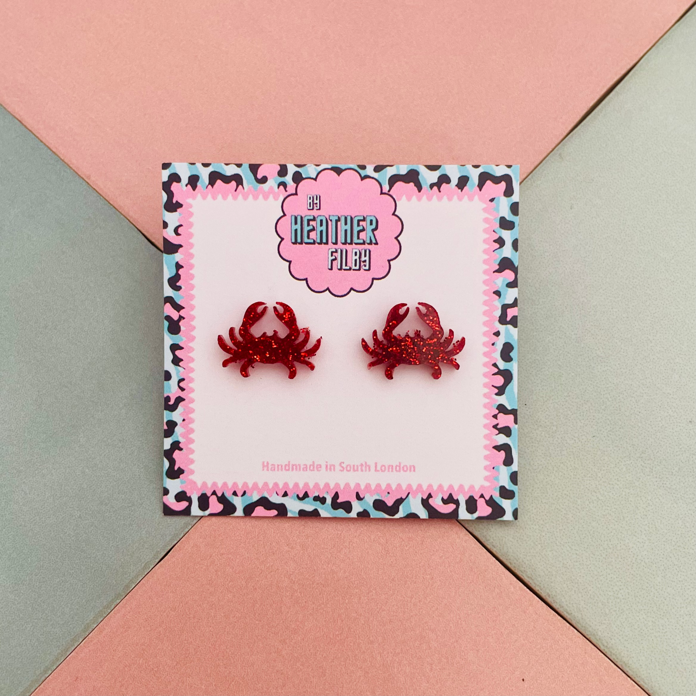 Crab glitter studs