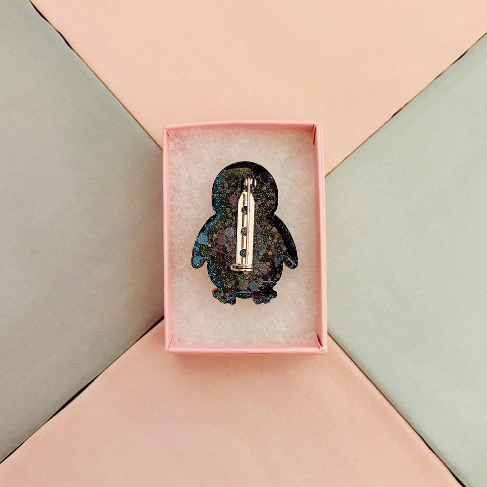 Thumbnail: 🐧 Penguin Glitter Resin Brooch