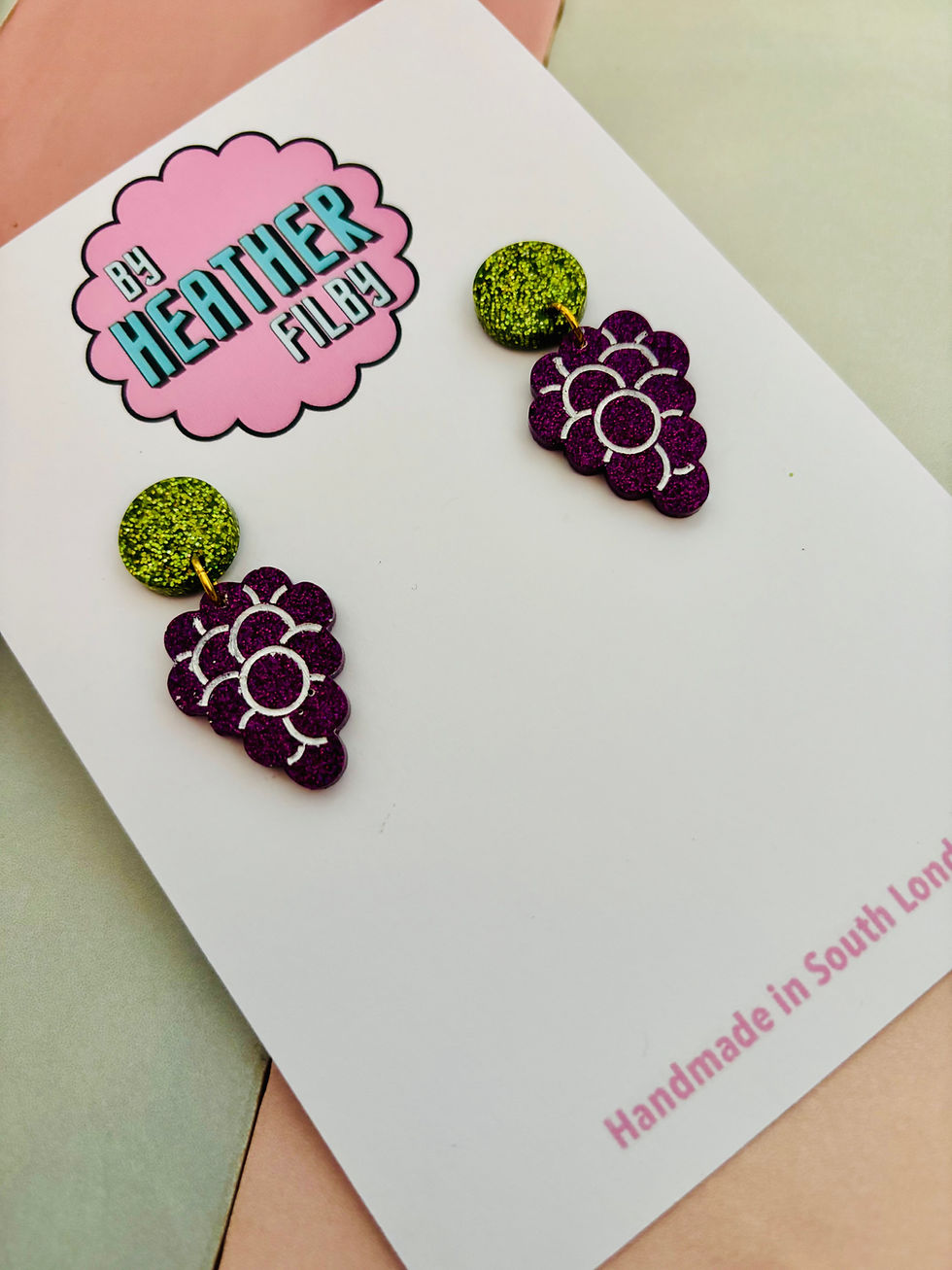 Thumbnail: 🍇 The Great Grape Glitter Statement Earrings