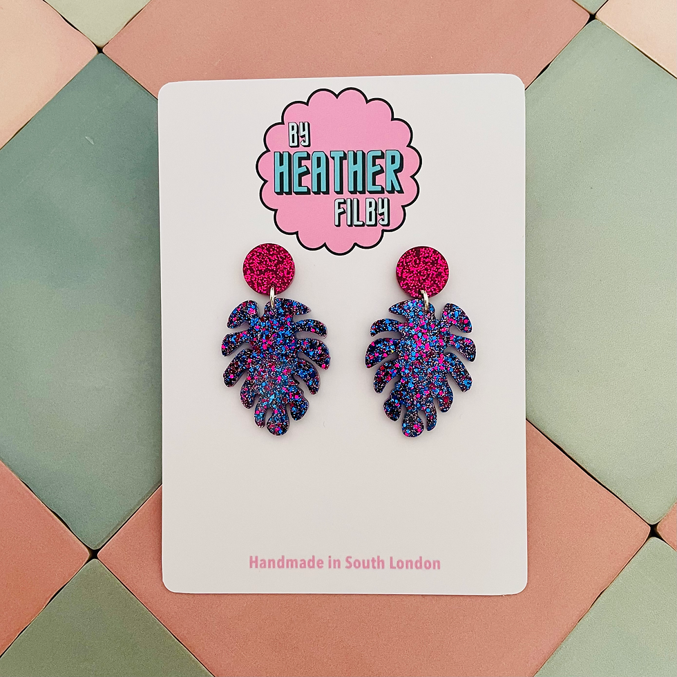 Thumbnail: Glitter cheese leaf earrings