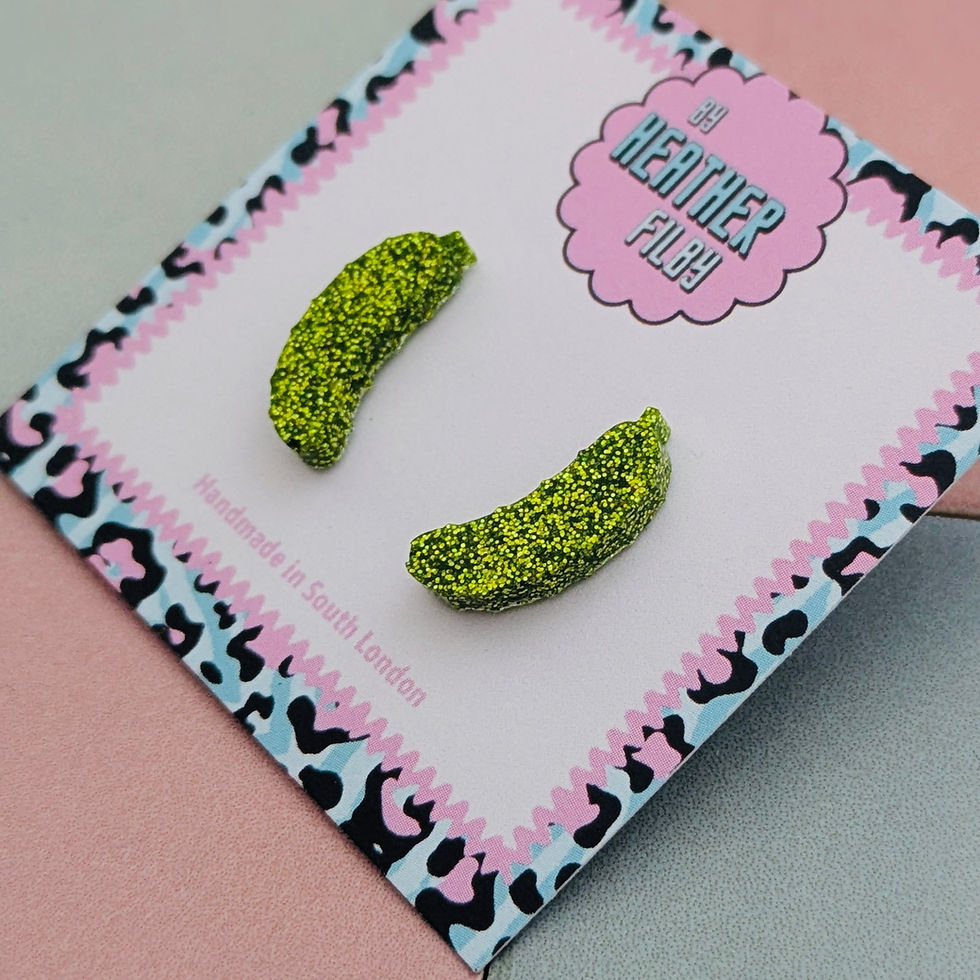 Pickle Green Glitter Studs