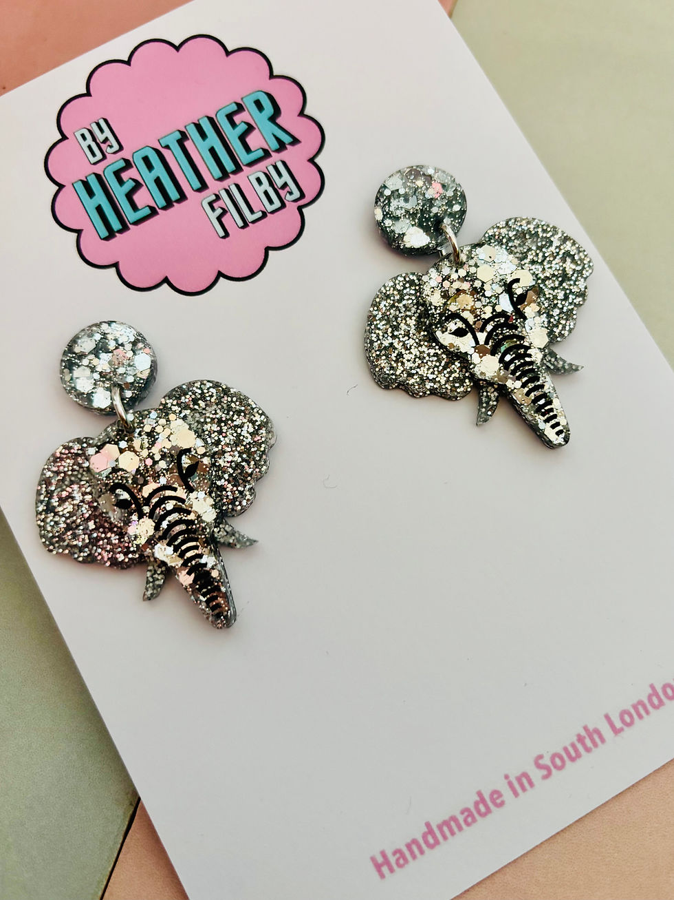 Thumbnail: 🐘 Elephant Glitter Resin Earrings