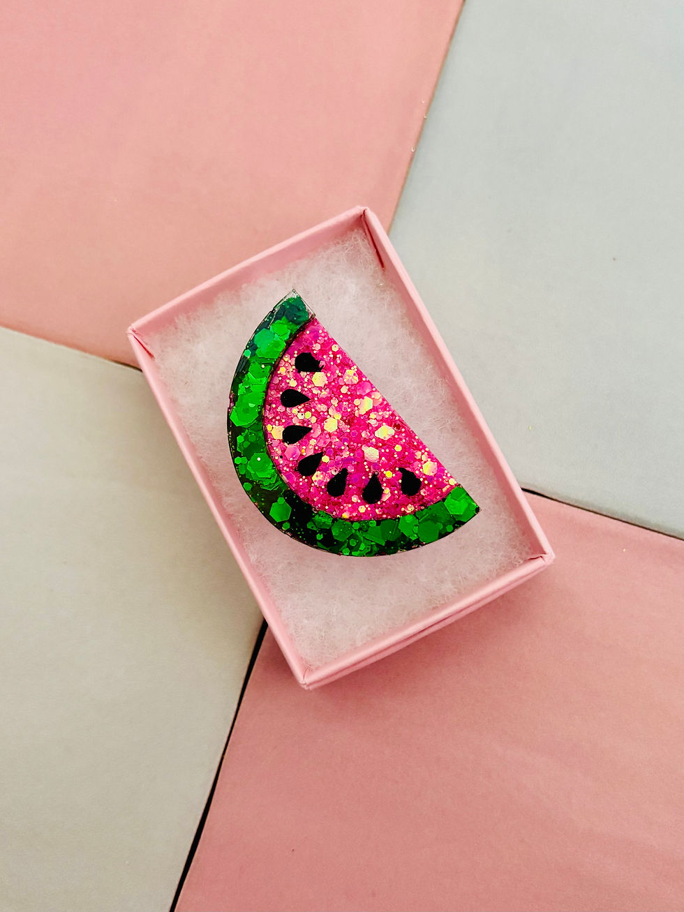 Thumbnail: 🍉 Watermelon Glitter Resin Brooch