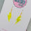 Thumbnail: Mini yellow neon glitter lightning bolt earrings